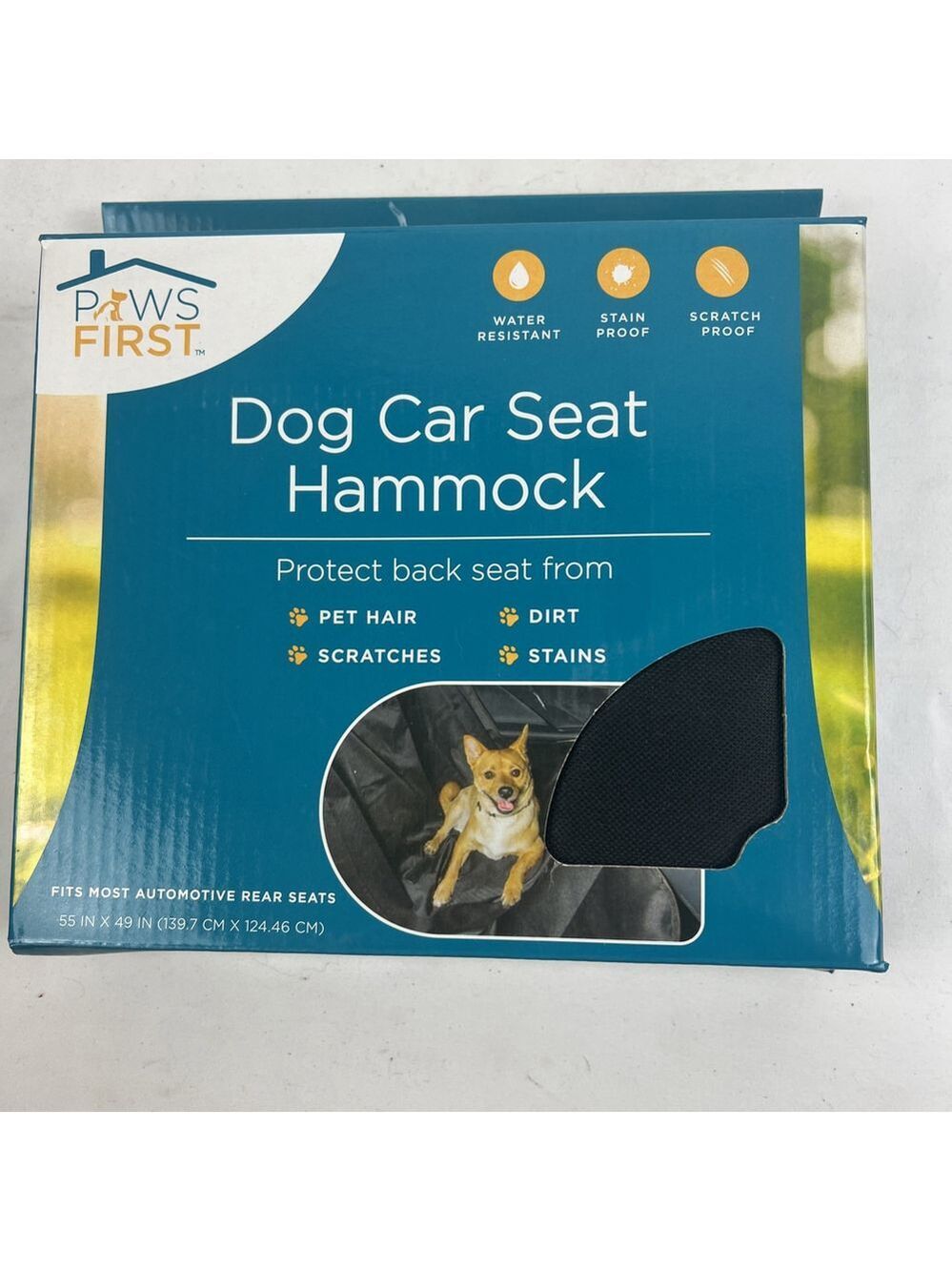Paws First - Dog Car Seat Cover Hammock - 55" x 49"